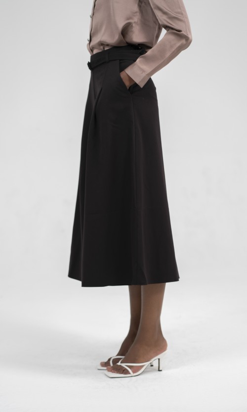 SIXDO Black Wide Leg Tuytsi Pant